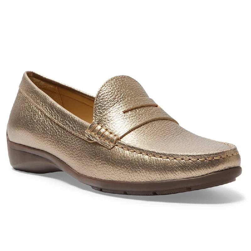 Waterproof Women's Loafers in Black for Rainy DaysTravis Loafer in Gold Metallic Leather Waterproof Women's Loafers in Black for Rainy DaysTravis Loafer in Gold Metallic Leather