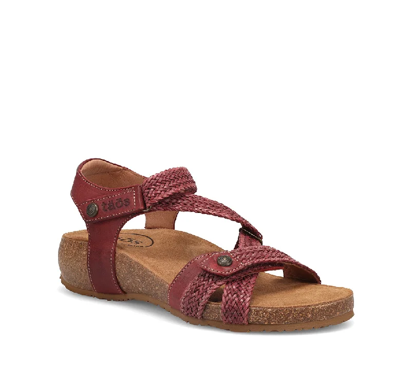 Women's Ankle - Strap Sandals with a Block Heel in Red for a Sophisticated StyleTrulie - Cranberry Women's Ankle - Strap Sandals with a Block Heel in Red for a Sophisticated StyleTrulie - Cranberry