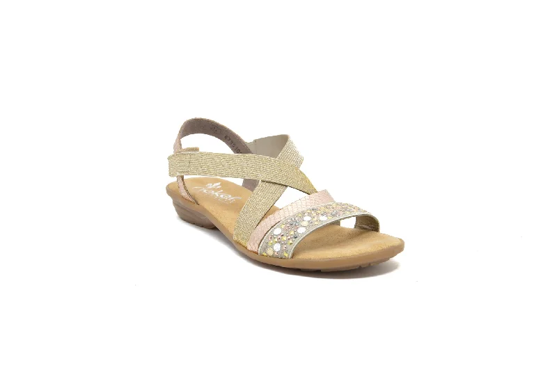 Women's Thong Sandals with a Beaded Design in Multicolor for a Beachy AestheticRIEKER V346360 Women's Thong Sandals with a Beaded Design in Multicolor for a Beachy AestheticRIEKER V346360