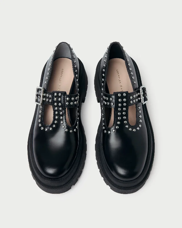 Waterproof Women's Loafers in Black for Rainy DaysVerona Lug-Sole Mary Jane