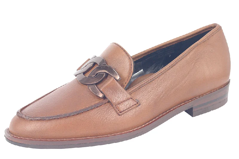 Women's Bow - Embellished Loafers in Red for a Feminine Touch31291 - TAN