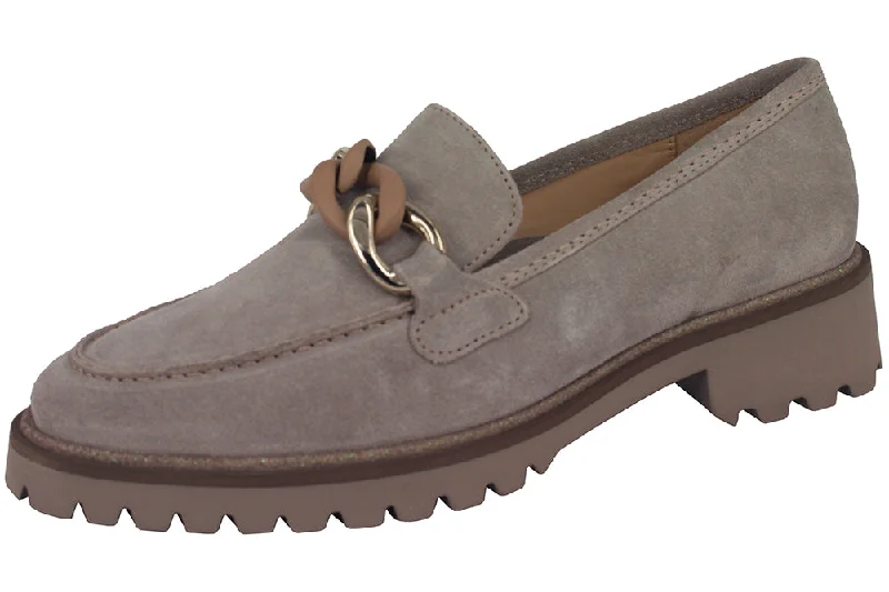 Women's Tassel - Trimmed Loafers with a Low Heel in Olive Green for a Trendy Twist31209 - SUEDE GRIS Women's Tassel - Trimmed Loafers with a Low Heel in Olive Green for a Trendy Twist31209 - SUEDE GRIS