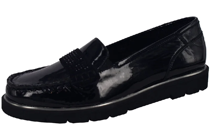 Women's Geometric - Patterned Loafers in Multicolor for a Fashion - Forward Look34803 - SOFT PATENT BLACK Women's Geometric - Patterned Loafers in Multicolor for a Fashion - Forward Look34803 - SOFT PATENT BLACK