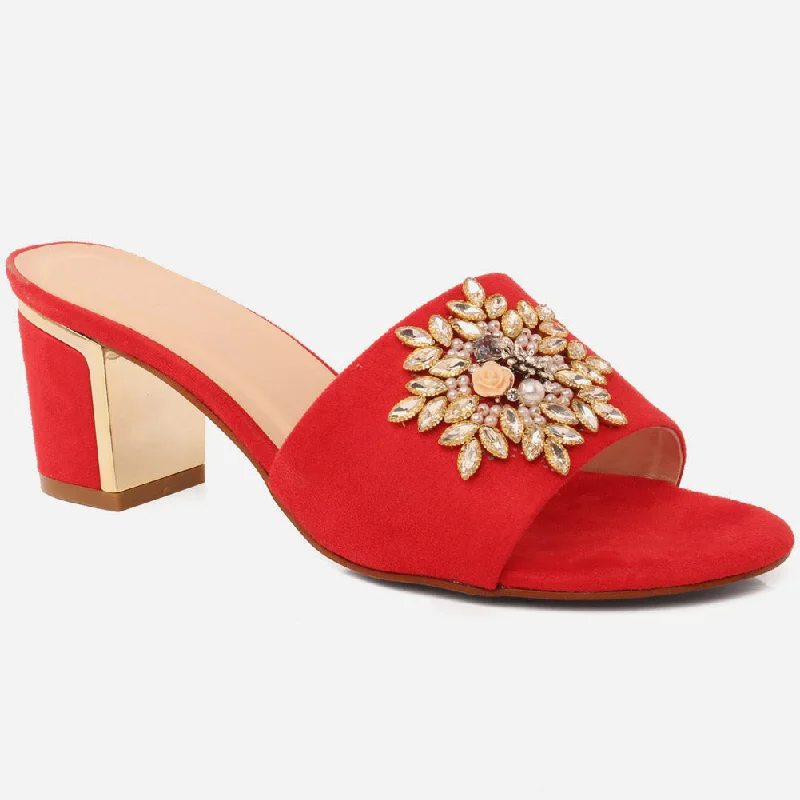 Women's Sandals with a Glitter - Coated Strap in Gold for a Sparkly Summer OutfitWomen "Bea" Evergreen Block Heel Sandals