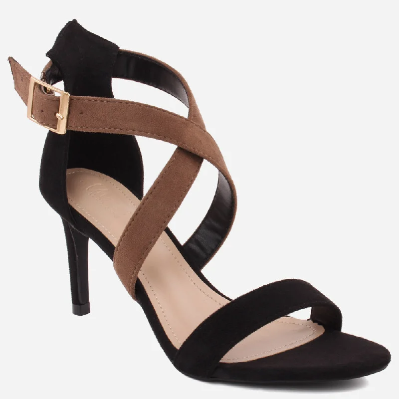 Women's Sandals with a Glitter - Coated Strap in Gold for a Sparkly Summer OutfitWomen "JACK" Open Toe Stiletto Heel Sandals