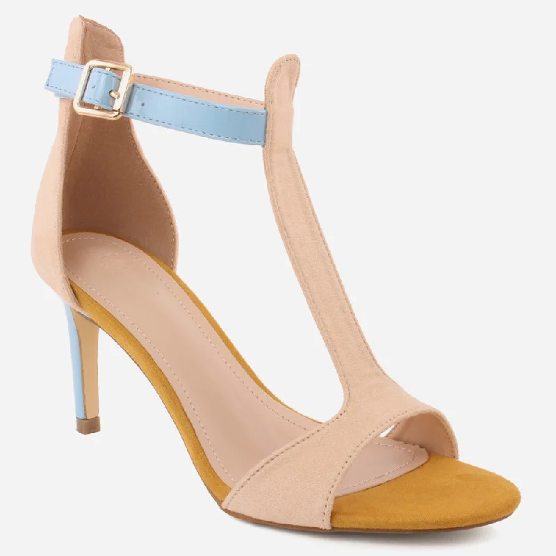 Elastic - Strap Women's Sandals with a Padded Toe in Teal for Easy On - and - OffWomen "MIA" T-Strap Open Toe Stiletto Heel Sandals Elastic - Strap Women's Sandals with a Padded Toe in Teal for Easy On - and - OffWomen "MIA" T-Strap Open Toe Stiletto Heel Sandals