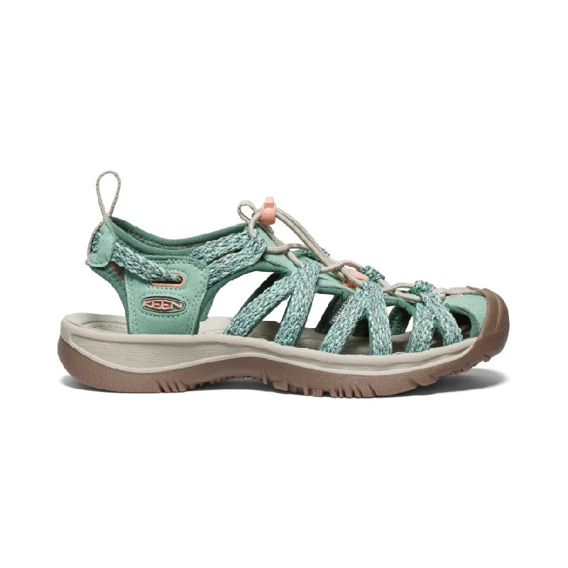 Anti - Slip Women's Sandals with a Grooved Sole in Green for Outdoor AdventuresWomen's Whisper | Granite Green/Peach Parfait Anti - Slip Women's Sandals with a Grooved Sole in Green for Outdoor AdventuresWomen's Whisper | Granite Green/Peach Parfait