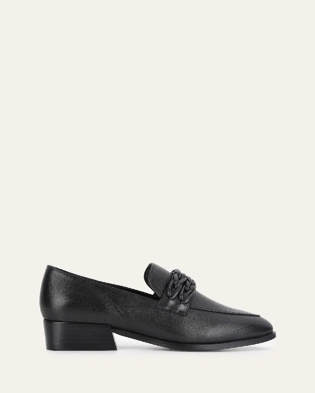 Lightweight Women's Mesh - Paneled Loafers in White for BreathabilityXIMENA LOAFERS BLACK LEATHER Lightweight Women's Mesh - Paneled Loafers in White for BreathabilityXIMENA LOAFERS BLACK LEATHER