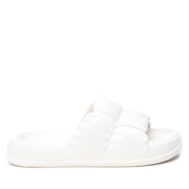 Women's Sandals with a Glitter - Coated Strap in Gold for a Sparkly Summer Outfit Women's Sandals with a Glitter - Coated Strap in Gold for a Sparkly Summer Outfit Elastic - Strap Women's Sandals with a Padded Toe in Teal for Easy On - and - OffWomen's Pool Slides Sandals In White