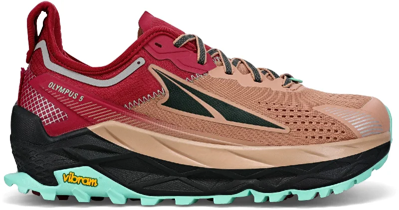 Waterproof Leather Upper Women's Running Shoes in Brown for Wet - Weather TrainingAltra Olympus 5 Womens Trail Running Shoes - Brown