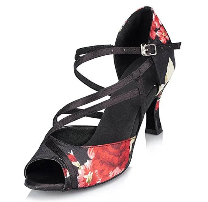 Arch - Support Jazz Dance Shoes in Teal for Preventing FatigueBlack Flower Print Ballroom Shoes Latin Salsa Dance Shoes Arch - Support Jazz Dance Shoes in Teal for Preventing FatigueBlack Flower Print Ballroom Shoes Latin Salsa Dance Shoes