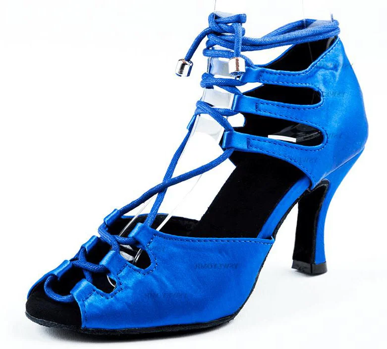 Water - Resistant Canvas Contemporary Dance Shoes in Multicolor for Outdoor UseBlue Lace Up Latin Ballroom Shoes Comfortable Salsa Dancing Shoes Water - Resistant Canvas Contemporary Dance Shoes in Multicolor for Outdoor UseBlue Lace Up Latin Ballroom Shoes Comfortable Salsa Dancing Shoes
