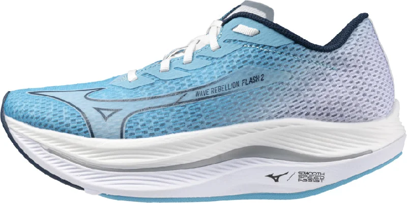Women's Running Shoes with a Toe Box Reinforcement in Silver for Toe ProtectionMizuno Wave Rebellion Flash 2 Womens Running Shoes - Blue Women's Running Shoes with a Toe Box Reinforcement in Silver for Toe ProtectionMizuno Wave Rebellion Flash 2 Womens Running Shoes - Blue