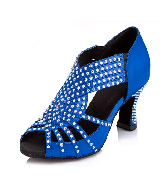 Women's Lace - Up Latin Dance Shoes in Coral with Shock - Absorbing InsolesRhinestone Ballroom Dance Shoes Blue Satin Latin Salsa Dancing Shoes Women's Lace - Up Latin Dance Shoes in Coral with Shock - Absorbing InsolesRhinestone Ballroom Dance Shoes Blue Satin Latin Salsa Dancing Shoes