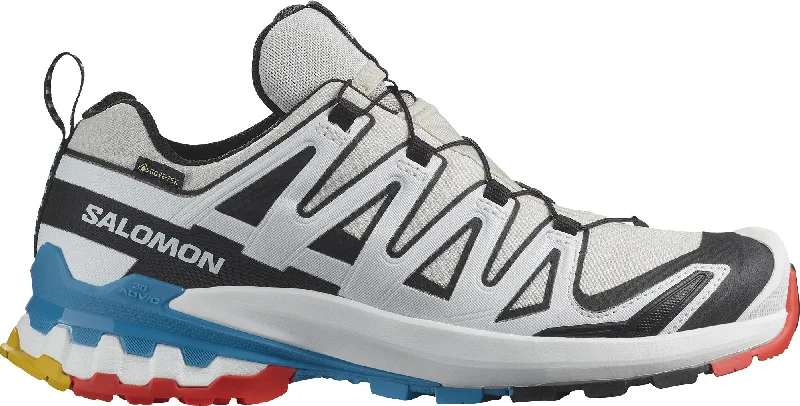 Women's Running Shoes with a Toe Box Reinforcement in Silver for Toe ProtectionSalomon XA Pro 3D V9 GORE-TEX Womens Trail Running Shoes - White Women's Running Shoes with a Toe Box Reinforcement in Silver for Toe ProtectionSalomon XA Pro 3D V9 GORE-TEX Womens Trail Running Shoes - White