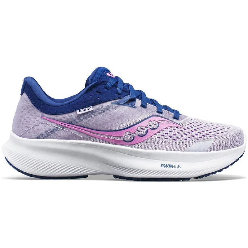 Women's Running Shoes with a Toe Box Reinforcement in Silver for Toe ProtectionSaucony Ride 16 Womens Running Shoes - Purple Women's Running Shoes with a Toe Box Reinforcement in Silver for Toe ProtectionSaucony Ride 16 Womens Running Shoes - Purple