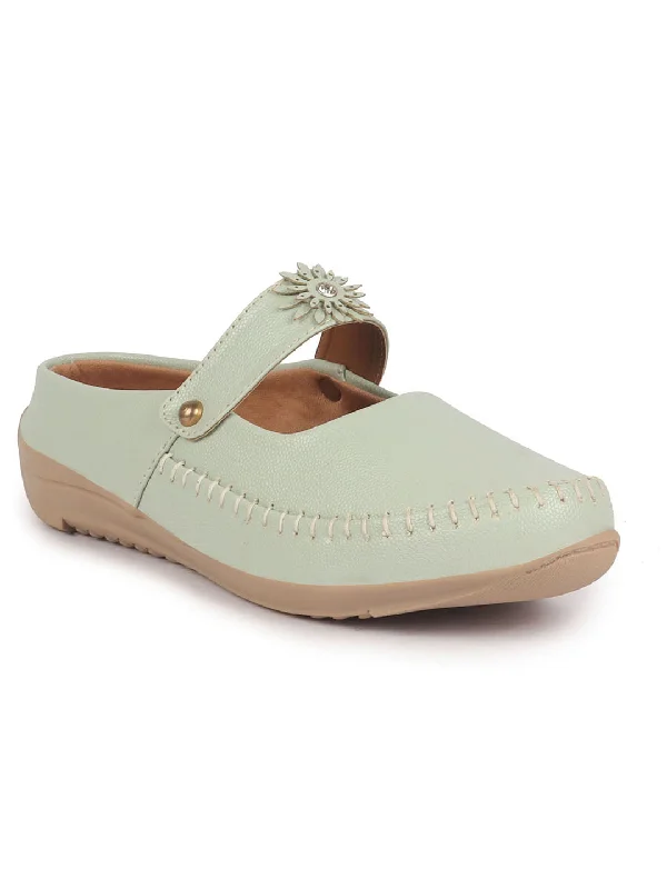 Women's Sneakers with Hidden Wedges for a Subtle Height Boost and Added StyleWomen Pista Green Floral Strap Back Open Slip On Casual Shoes|Outing Weekend Dress Shoes|All Day Comfort Shoe Women's Sneakers with Hidden Wedges for a Subtle Height Boost and Added StyleWomen Pista Green Floral Strap Back Open Slip On Casual Shoes|Outing Weekend Dress Shoes|All Day Comfort Shoe