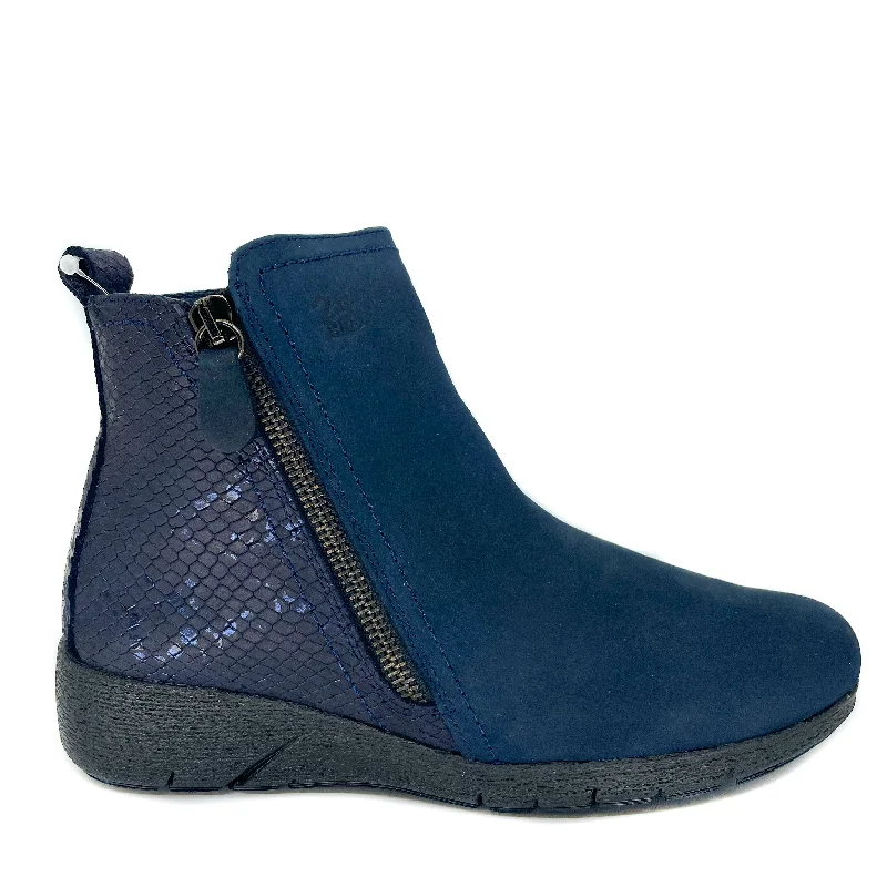 women's leather ankle boots24 HRS 24731 Navy Ankle Bootie