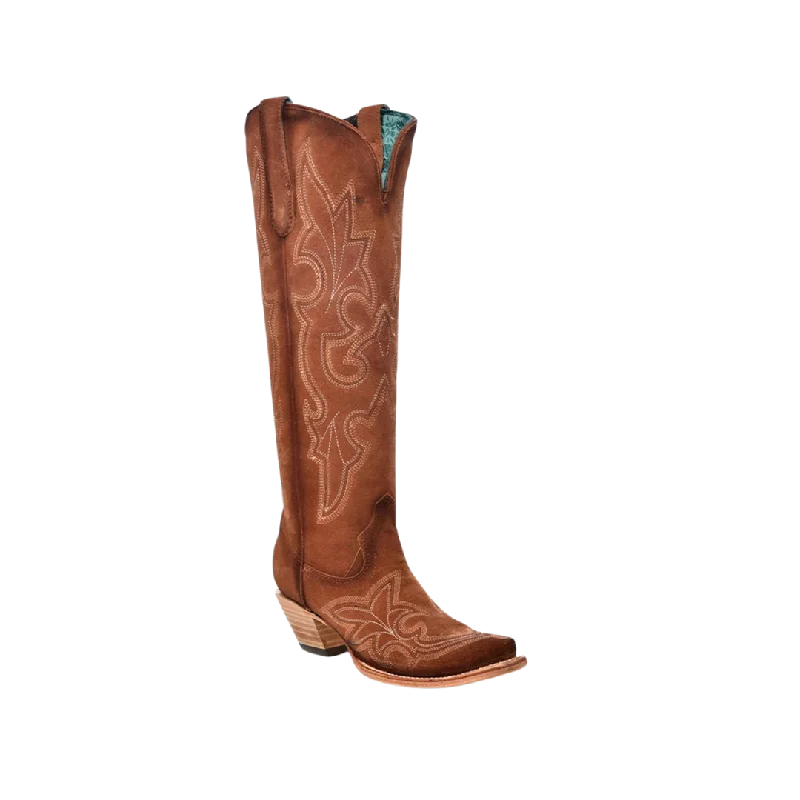 women's cowboy boots for dancingCorral Women's Tooled-Inlay Brown Suede Boots