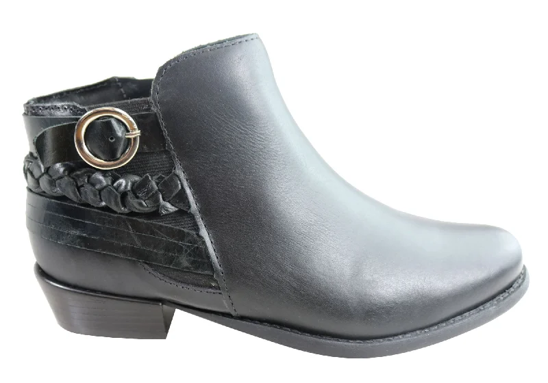women's ankle boots with fringeAndacco Grove Womens Leather Comfortable Ankle Boots Made In Brazil
