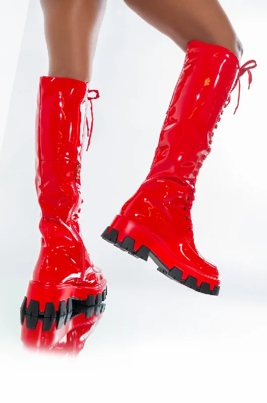 Glittery knee high boots for party occasionsAZALEA WANG EVERYBODY KNOWS IT FLATFORM BOOT IN RED Glittery knee high boots for party occasionsAZALEA WANG EVERYBODY KNOWS IT FLATFORM BOOT IN RED