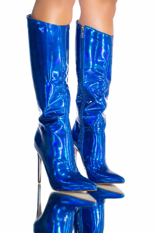 Velvet knee high boots for a luxurious feelAZALEA WANG NOVA SEXY STILETTO BOOT IN BLUE Velvet knee high boots for a luxurious feelAZALEA WANG NOVA SEXY STILETTO BOOT IN BLUE