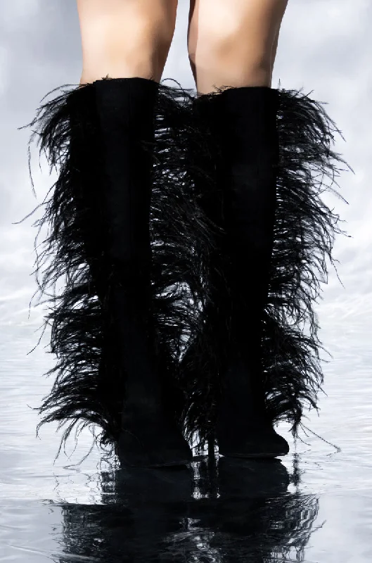 Corduroy knee high boots for a rustic lookAZALEA WANG TORNADO FEATHER KNEE HIGH BOOT Corduroy knee high boots for a rustic lookAZALEA WANG TORNADO FEATHER KNEE HIGH BOOT