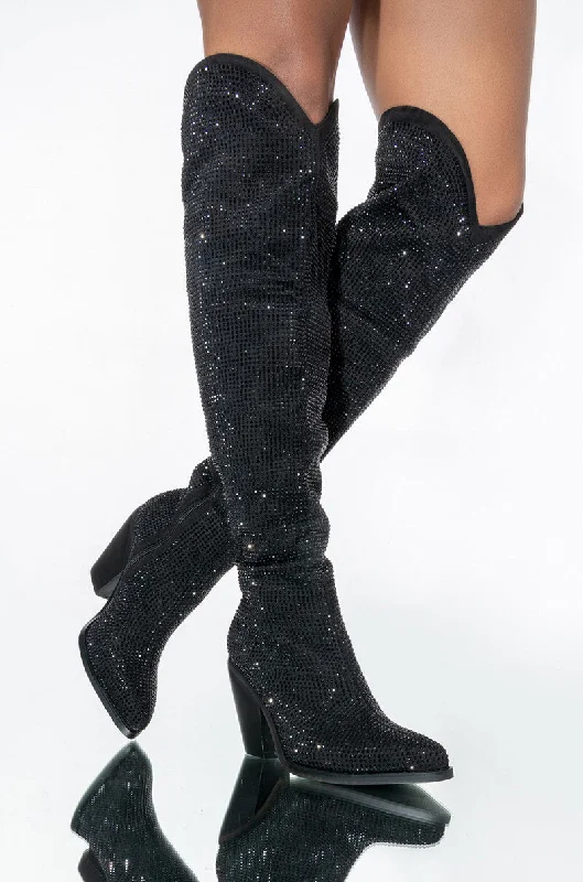Waterproof leather knee high boots for winterAZALEA WANG WHERE I WANT TO BE CHUNKY BOOT IN BLACK Waterproof leather knee high boots for winterAZALEA WANG WHERE I WANT TO BE CHUNKY BOOT IN BLACK