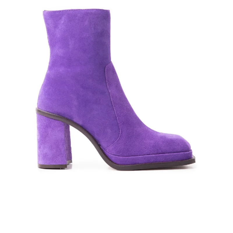 women's ankle boots with studsBowen Purple Suede