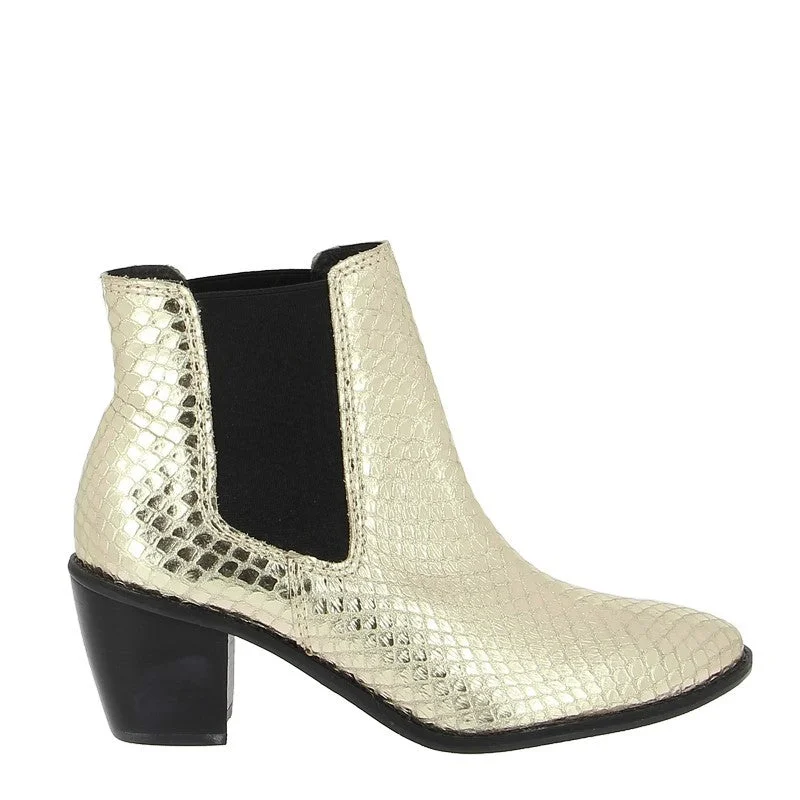 women's ankle boots with kitten heelsBrazilio 1800606 Snake Champagne Ankle Boot