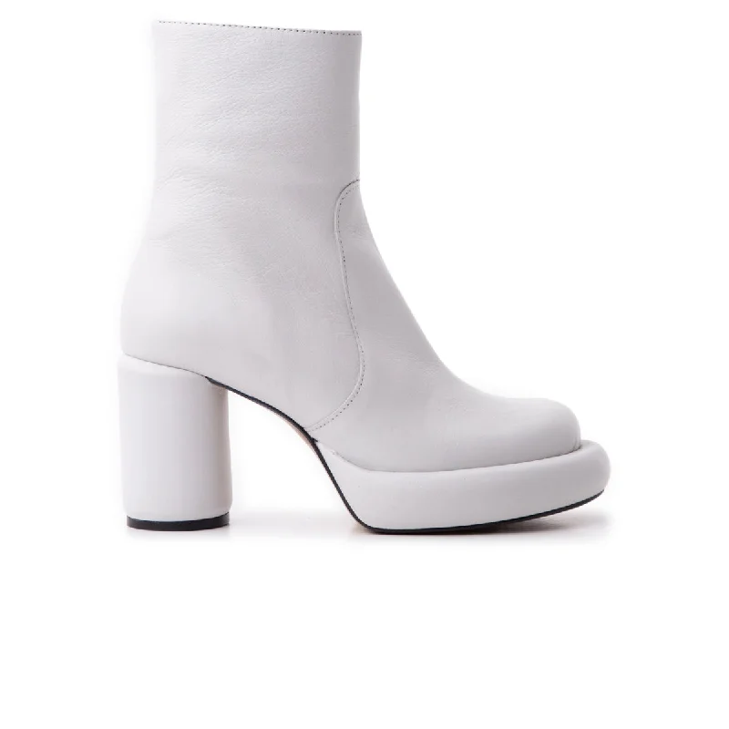 women's ankle boots with sock designBrody White Leather