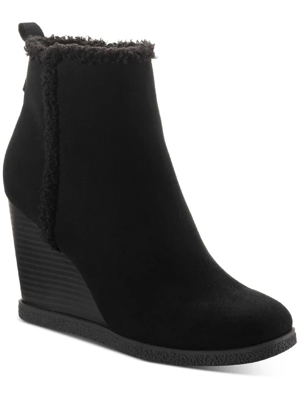 women's booties for eveningCamillia F Womens Faux Suede Ankle Wedge Boots