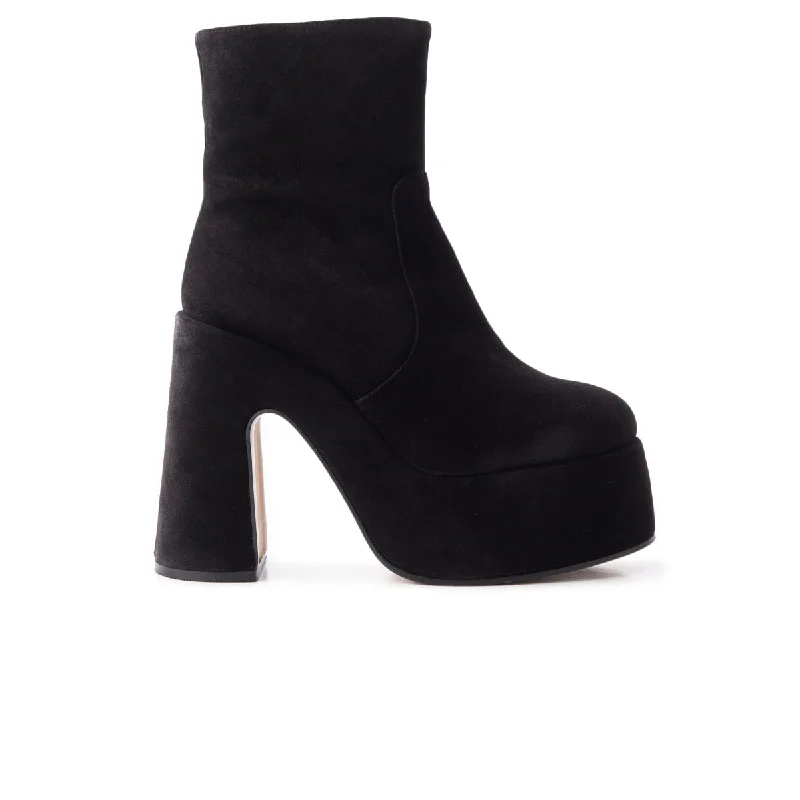 women's ankle boots for petite womenDaze Black Suede