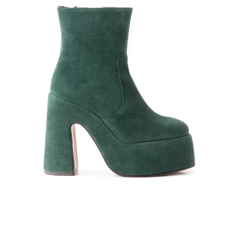 women's ankle boots with pointed toeDaze Dark Green Suede