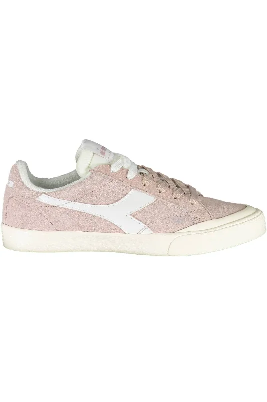 women's booties for casual wearDiadora Chic Pink Lace-up Sports Sneakers