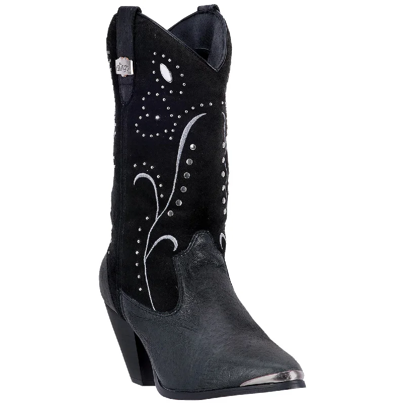 women's cowboy boots for winterDingo Womens Ava Cowboy Boots Leather Black