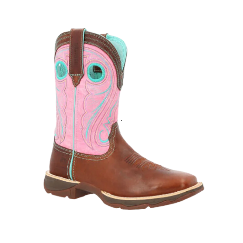 women's cowboy boots for narrow feetRocky Women's Chestnut & Pink Rose Western Boot