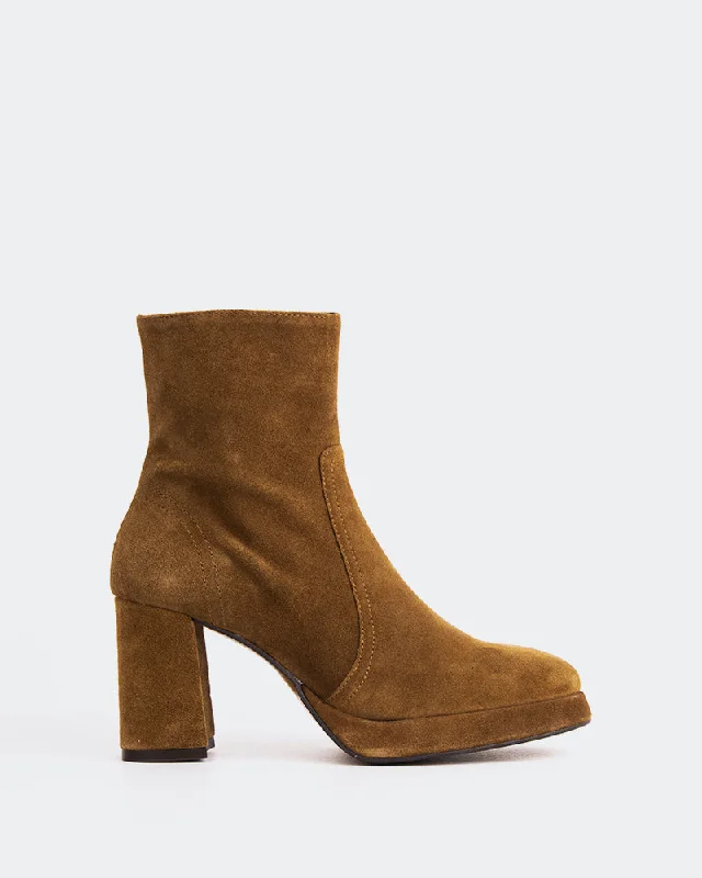 women's ankle boots with embroideryFilton Brown Suede