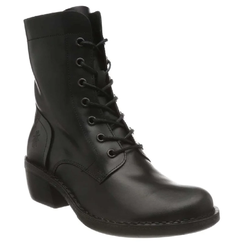 women's ankle boots with square toeMilu044Fly Rug Leather Women's Ankle Boots