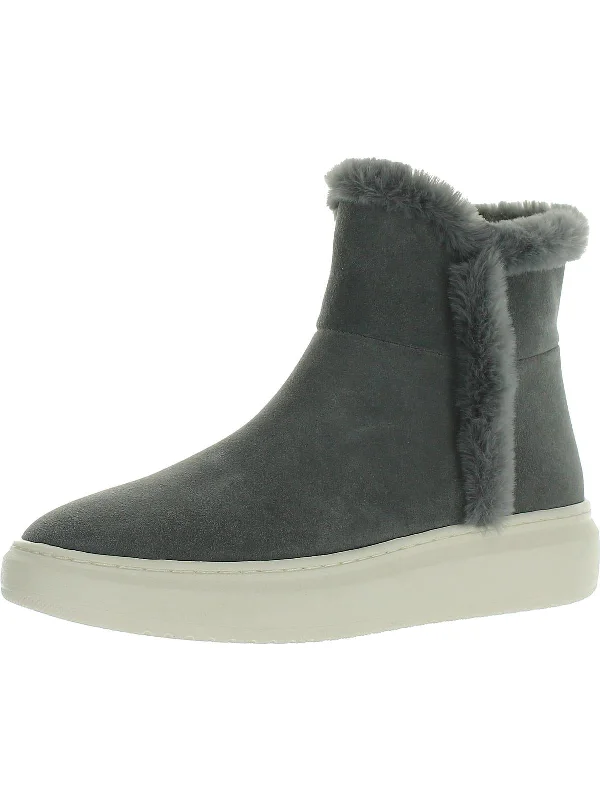 women's booties with embroideryFoggie Womens Suede Round Toe Ankle Boots