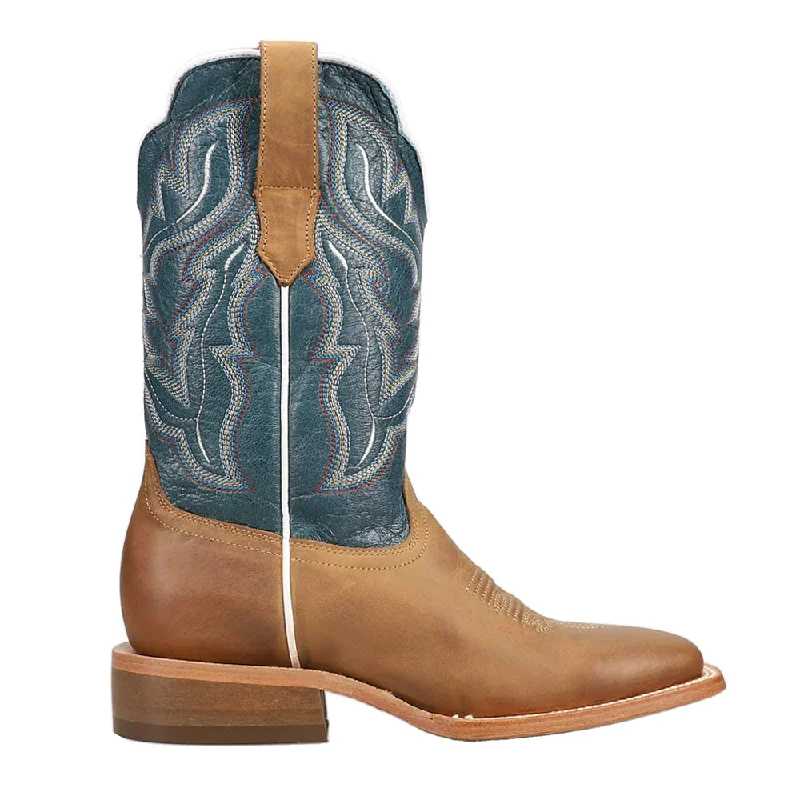 stylish women's cowboy bootsGoat Embroidered Wide Square Toe Cowboy Boots