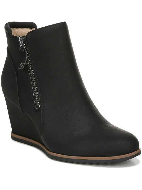 women's booties with ankle strapHaley Womens Zipper Ankle Wedge Boots