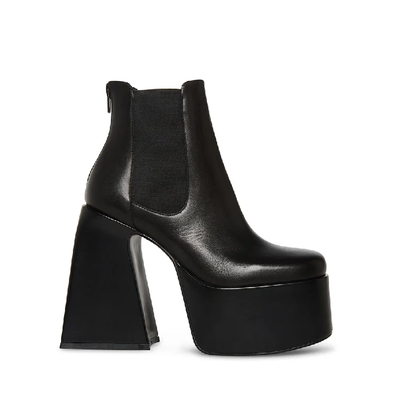 women's ankle bootiesHUSTLE BLACK LEATHER