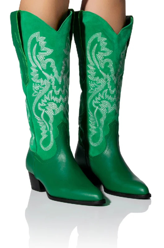 Knee high boots with adjustable strapsIGGY METALLIC WESTERN STYLE BELOW THE KNEE BOOT IN GREEN Knee high boots with adjustable strapsIGGY METALLIC WESTERN STYLE BELOW THE KNEE BOOT IN GREEN