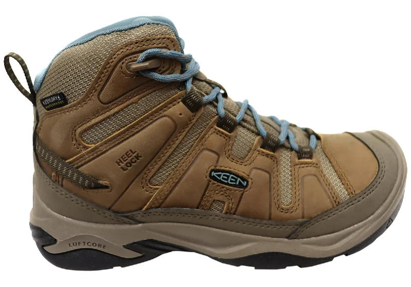 Women's Hiking Shoes with Multi - Directional Lugs in Burgundy for TractionKeen Circadia Mid Waterproof Womens Leather Wide Fit Hiking Boots Women's Hiking Shoes with Multi - Directional Lugs in Burgundy for TractionKeen Circadia Mid Waterproof Womens Leather Wide Fit Hiking Boots