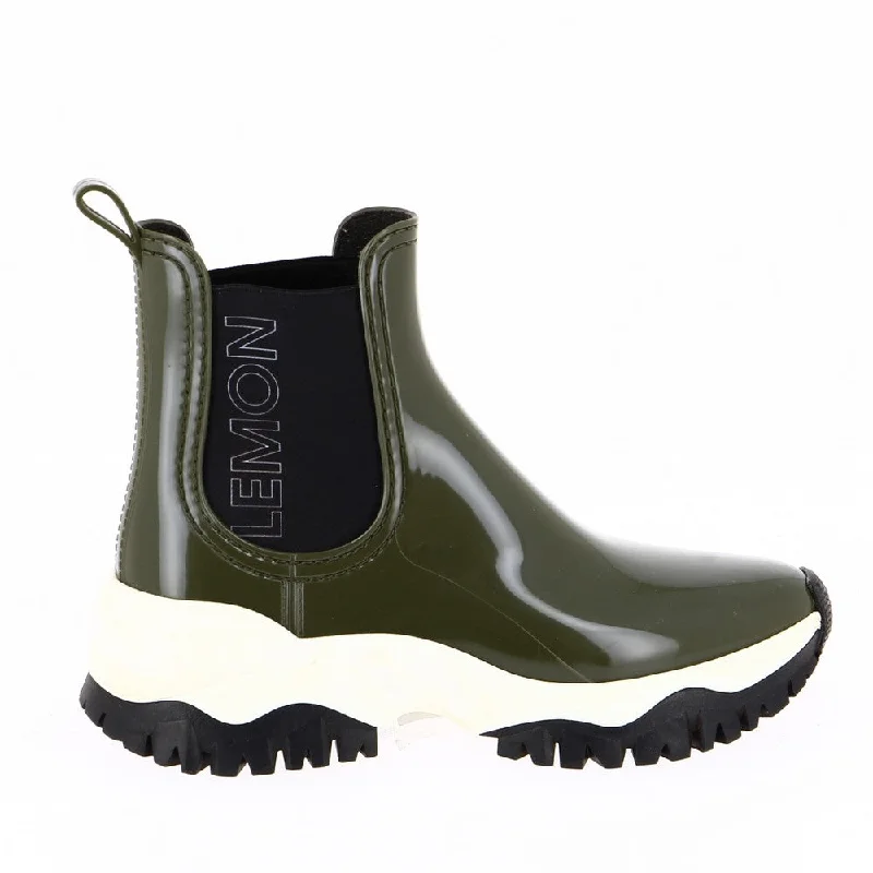 women's ankle boots with chunky heelsLemon Jelly Jayden Khaki Gum Boot