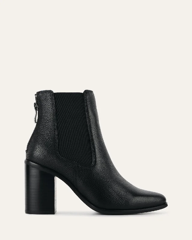 women's ankle boots with cutoutsLOVER HIGH ANKLE BOOTS BLACK LEATHER
