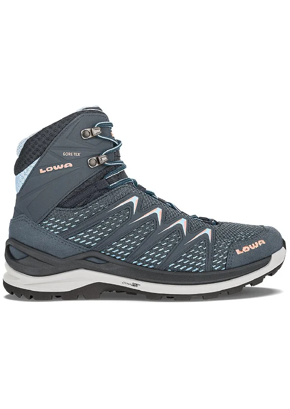 Lightweight Mesh Upper Women's Hiking Shoes in Gray for Long - Distance HikesLowa Women's Innox Pro GTX Mid Boots Lightweight Mesh Upper Women's Hiking Shoes in Gray for Long - Distance HikesLowa Women's Innox Pro GTX Mid Boots