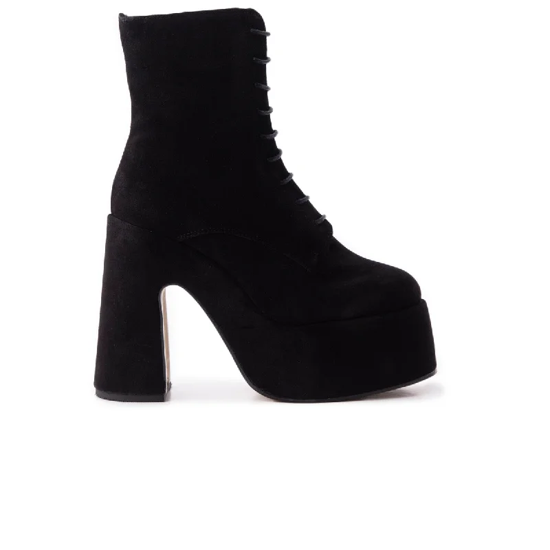 women's ankle boots with glitterMellow Black Suede
