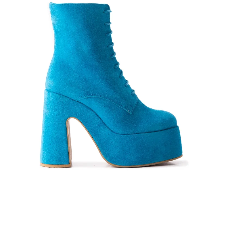 women's ankle boots with padded insolesMellow Blue Suede